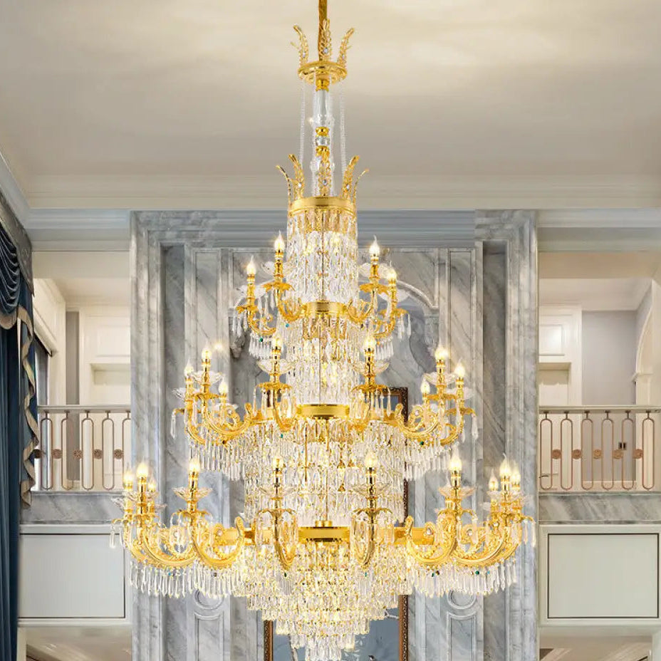 European Crystal Branch Chandelier for Villa Staircase