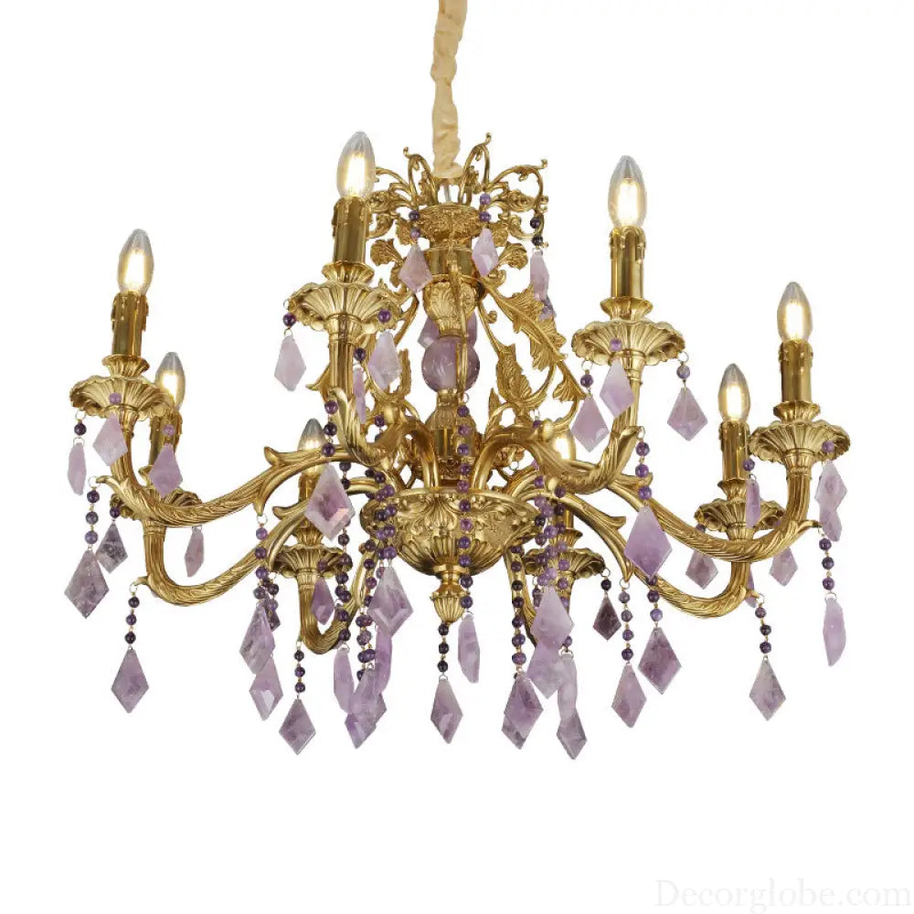European Luxury Crystal Suspended Chandelier D76 H68cm