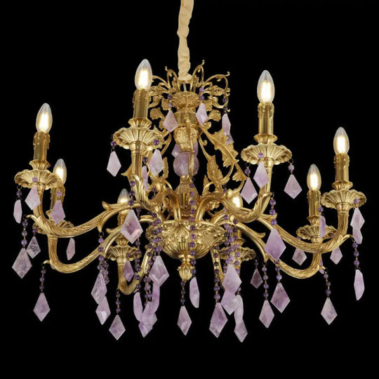 European Luxury Crystal Suspended Chandelier D76 H68cm