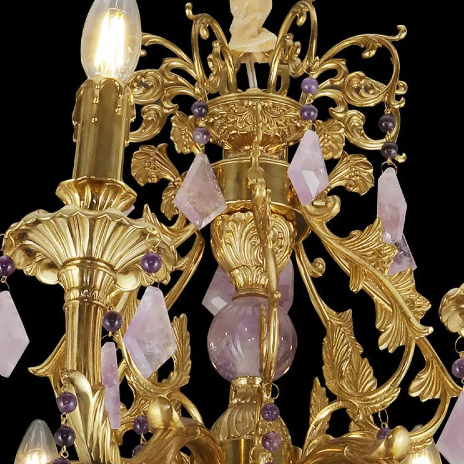 European Luxury Crystal Suspended Chandelier D76 H68cm