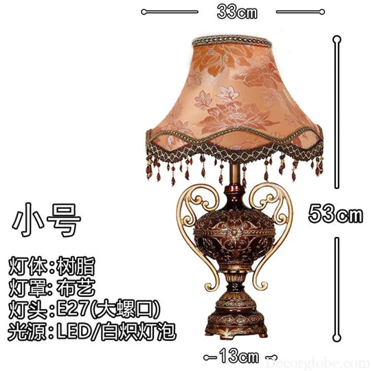 European Style Table Lamp Bedroom Bedside Lamp Vintage Light Luxury High-end Study Palace Luxury Living Room Decoration