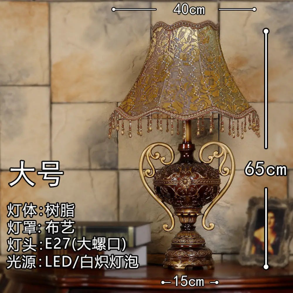 European Style Table Lamp Bedroom Bedside Lamp Vintage Light Luxury High-end Study Palace Luxury Living Room Decoration