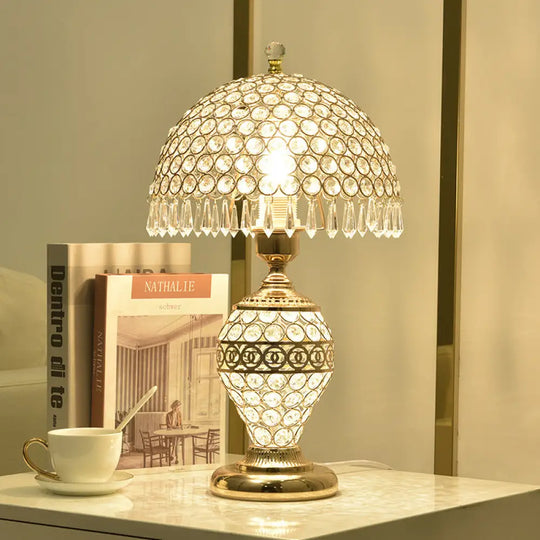 Light Luxury Crystal Table Lamp Bedroom Romantic European Style Hollow Warm Wedding Simple Modern Creative Wedding Room