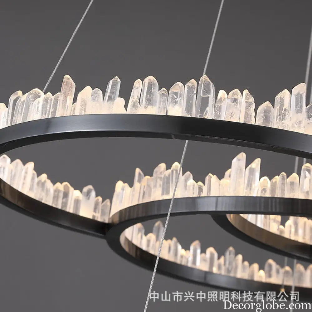 Isla Nordic Double Layer Crystal Circle Chandelier Chandelier