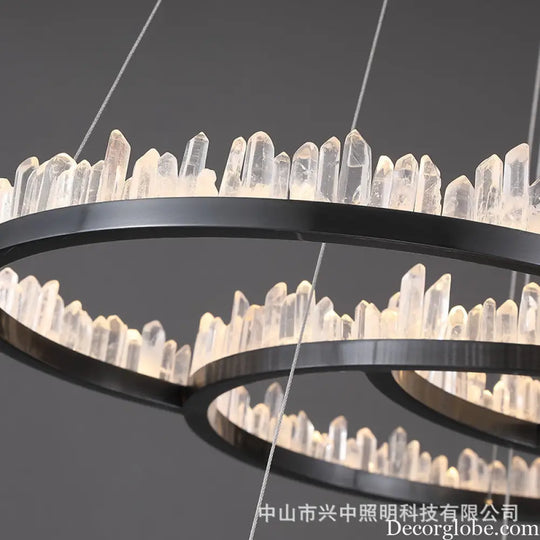 Isla Nordic Double Layer Crystal Circle Chandelier Chandelier
