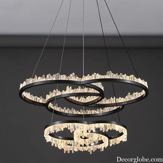 Isla Nordic Double Layer Crystal Circle Chandelier Chandelier