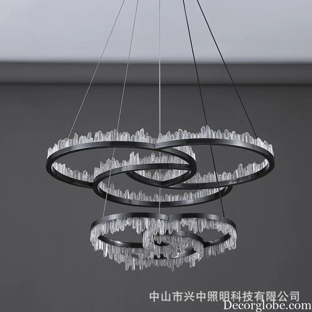 Isla Nordic Double Layer Crystal Circle Chandelier Chandelier