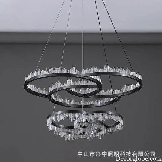 Isla Nordic Double Layer Crystal Circle Chandelier Chandelier