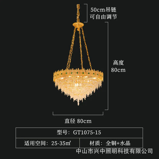 French style copper living room chandelier European style dining room bedroom candle lighting creative atmosphere Villa