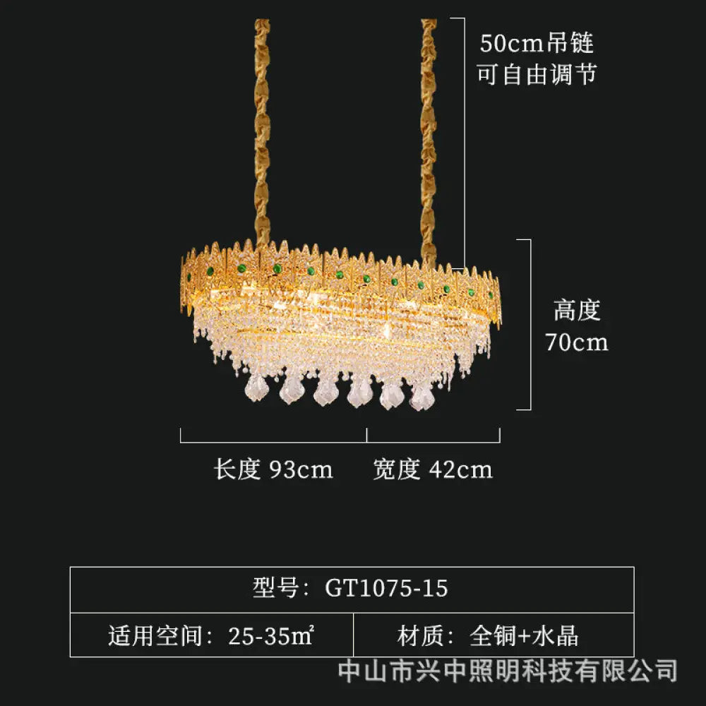 French style copper living room chandelier European style dining room bedroom candle lighting creative atmosphere Villa