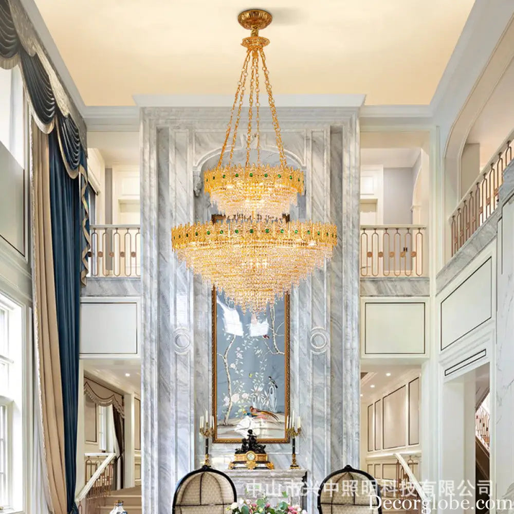 French style copper living room chandelier European style dining room bedroom candle lighting creative atmosphere Villa
