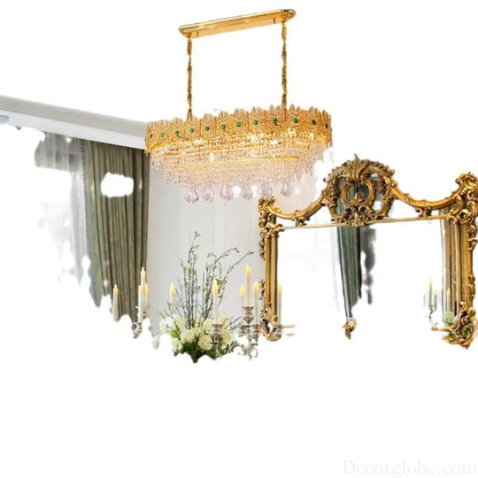 French style copper living room chandelier European style dining room bedroom candle lighting creative atmosphere Villa