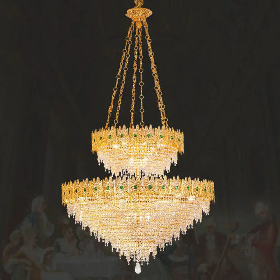 French style copper living room chandelier European style dining room bedroom candle lighting creative atmosphere Villa