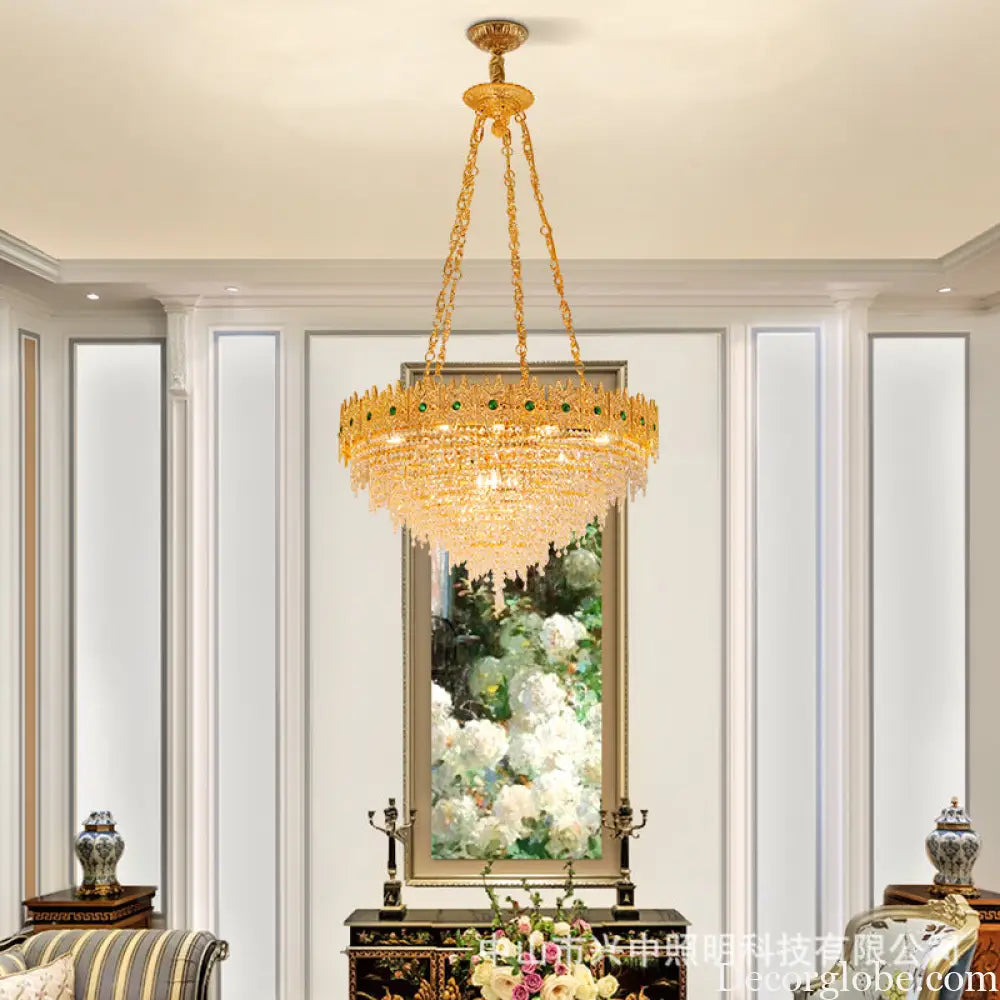 French style copper living room chandelier European style dining room bedroom candle lighting creative atmosphere Villa