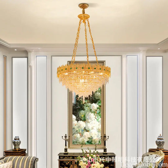 French style copper living room chandelier European style dining room bedroom candle lighting creative atmosphere Villa
