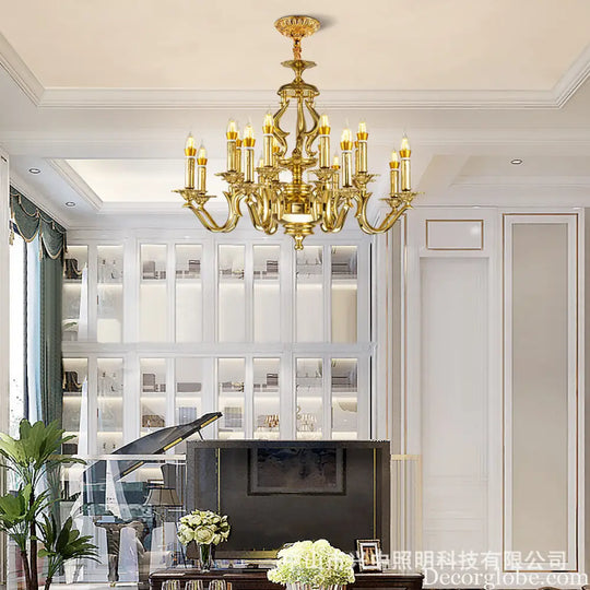 Josephine French Retro All-Copper Luxury Crystal Chandelier Chandelier