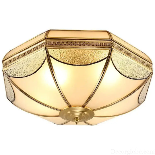 Nordic Luxury Glass LED Ceiling Lamp Modern Retro Copper Lighting Fixtures Living Room Bedroom Kitchen Corridor