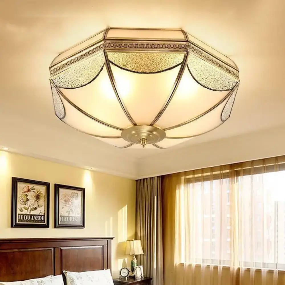 Nordic Luxury Glass LED Ceiling Lamp Modern Retro Copper Lighting Fixtures Living Room Bedroom Kitchen Corridor