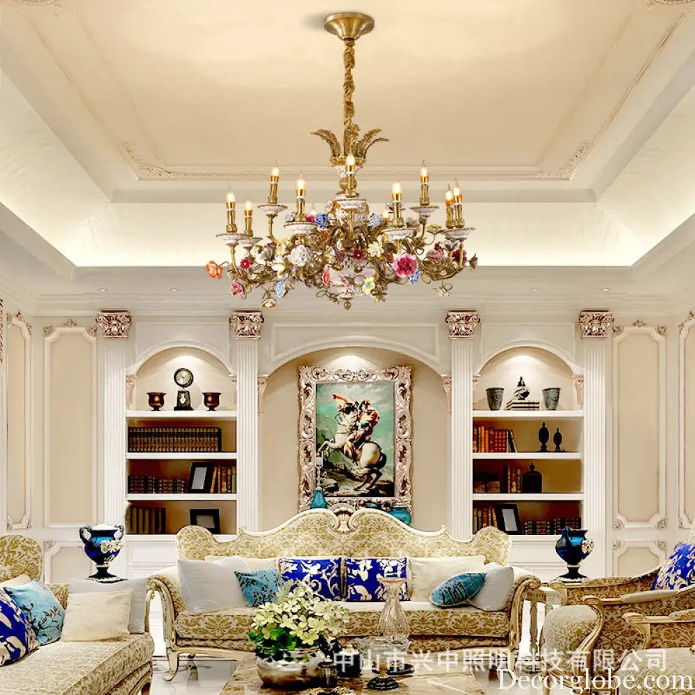 Xingzhong luxury French living room copper crystal chandelier Palace style European style villa ceramic bedroom dining