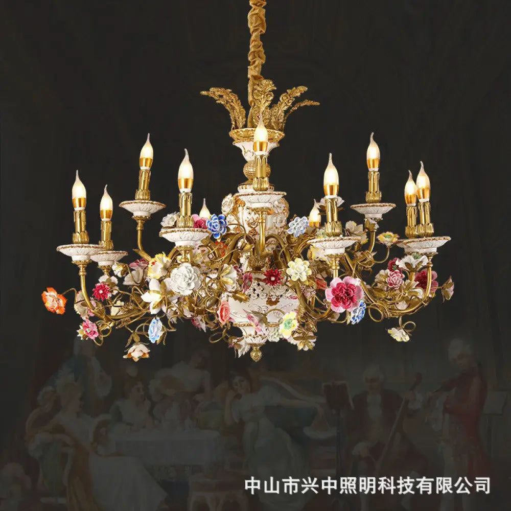 Xingzhong luxury French living room copper crystal chandelier Palace style European style villa ceramic bedroom dining