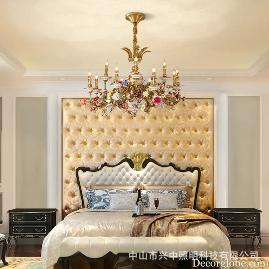 Xingzhong luxury French living room copper crystal chandelier Palace style European style villa ceramic bedroom dining