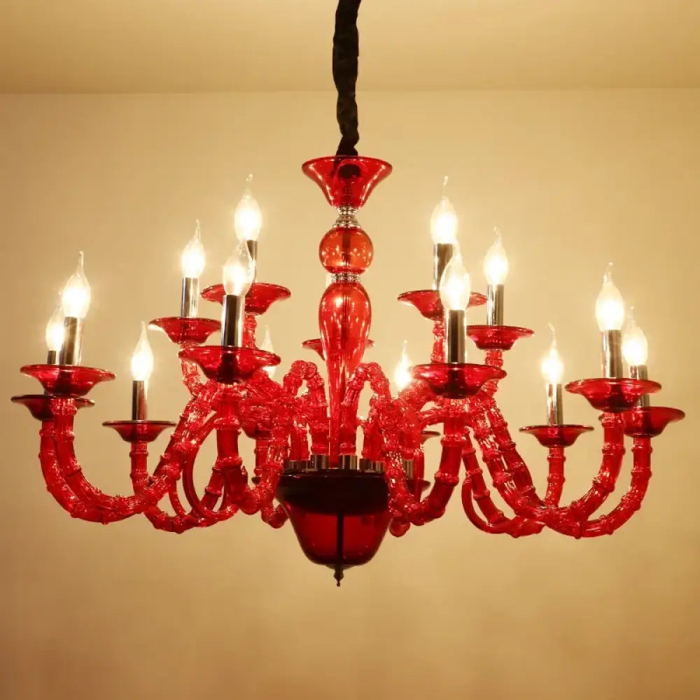 European Style Red Crystal Light for Wedding Celebration Bedroom LED Light KTV Private Room Corridor Corridor Corridor