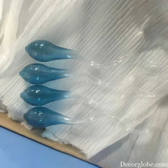 Large Blue Pendant Lamps Hand Blown Glass Long Chandeliers Light LED Suspension Lamp for Hotel Hall Living Room Loft