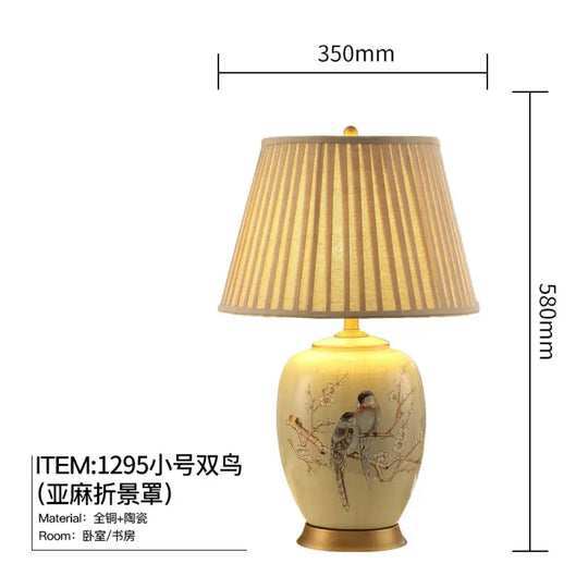 Large Ceramic LED Table Lamp for Living Room and Bedroom Decor - 36x58cm