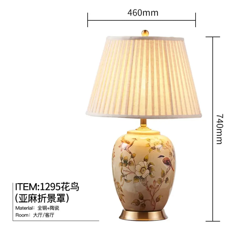Large Ceramic LED Table Lamp for Living Room and Bedroom Decor - 40x72cm