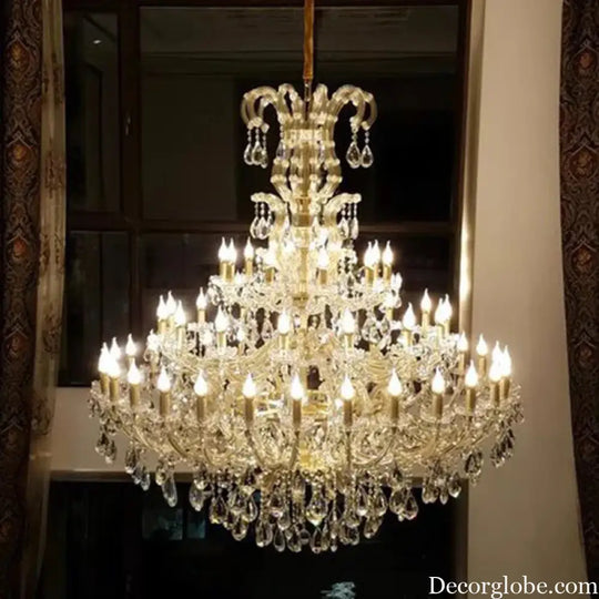 Luxury Large Crystal Candle Chandelier for Lobby and Villa Lighting Chandelier