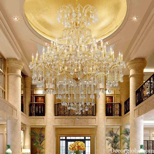 Luxury Large Crystal Candle Chandelier for Lobby and Villa Lighting Chandelier