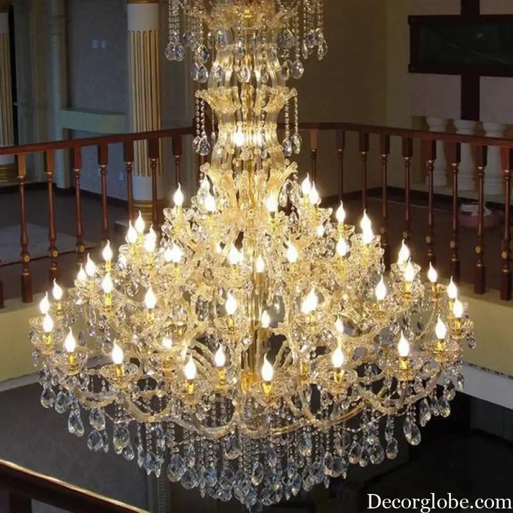 Luxury Large Crystal Candle Chandelier for Lobby and Villa Lighting Chandelier