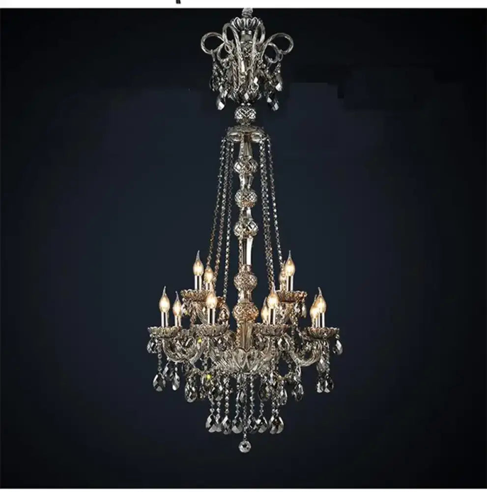 Large Crystal Chandelier for Duplex Hall and Villa Lighting 12 lights No shade / Changeable Chandelier
