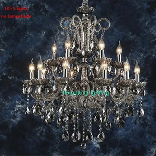 Large Crystal Chandelier for Duplex Hall and Villa Lighting 15 lights No shade / Warm Light Chandelier
