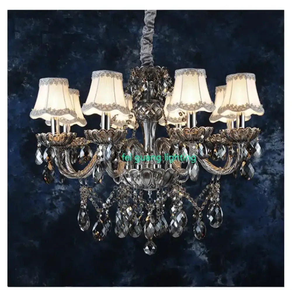 Large Crystal Chandelier for Duplex Hall and Villa Lighting 8 lights With shade / Changeable Chandelier