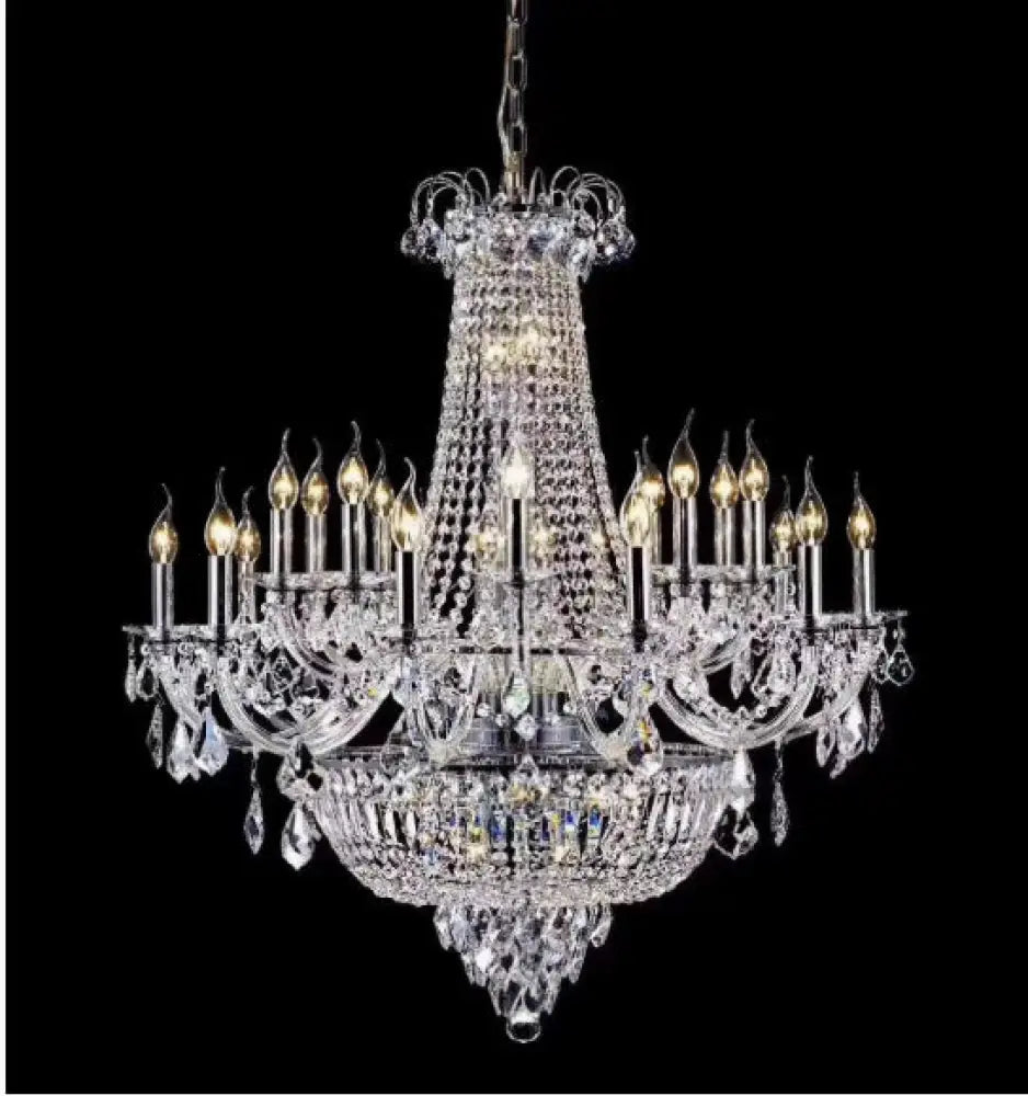 European-Style Living Room Crystal Chandelier Duplex Floor-To-Ceiling Light Fixture Luxurious and Grand Chandelier for