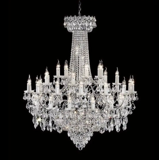 European-Style Living Room Crystal Chandelier Duplex Floor-To-Ceiling Light Fixture Luxurious and Grand Chandelier for