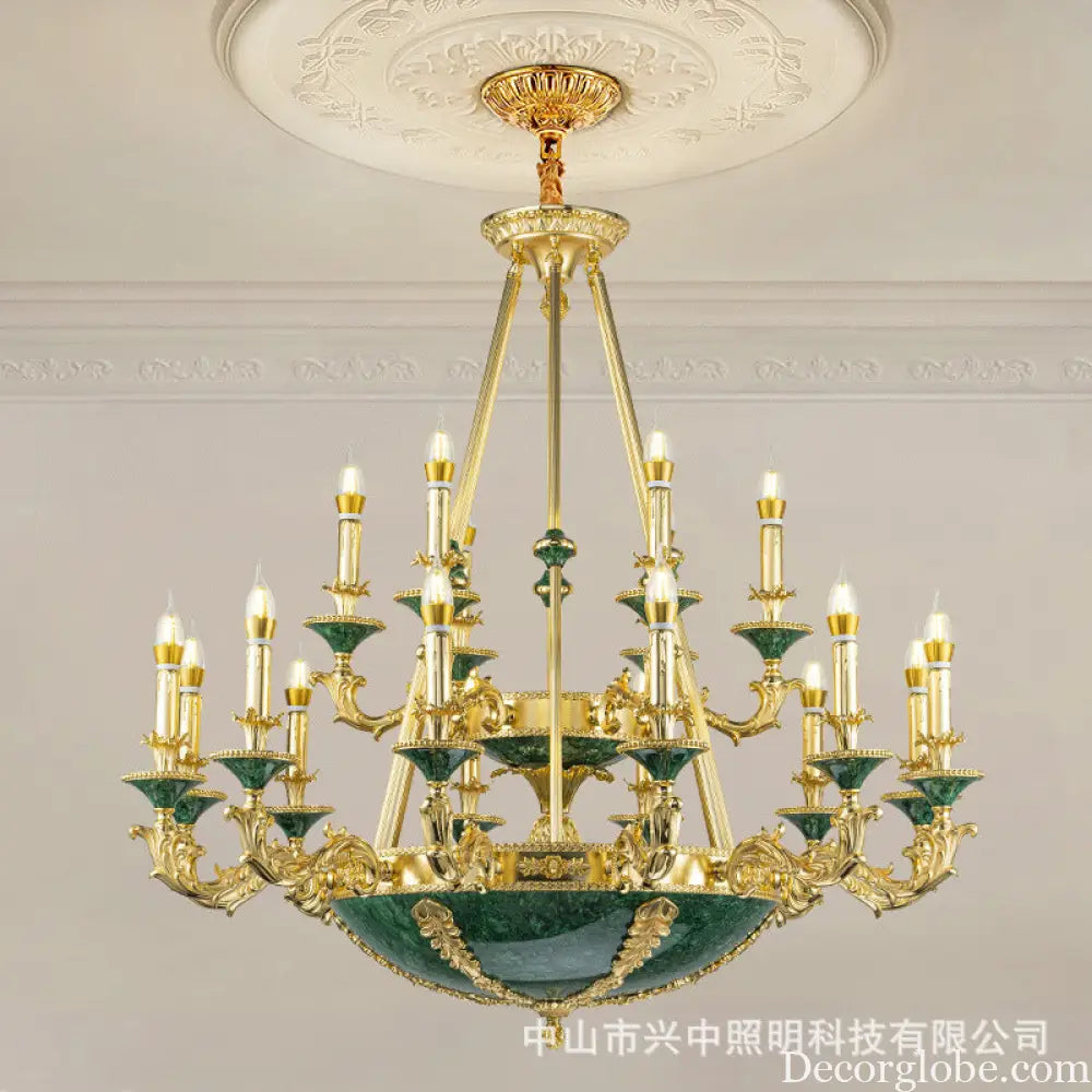Leah French Retro Copper Crystal Villa Chandelier Chandelier
