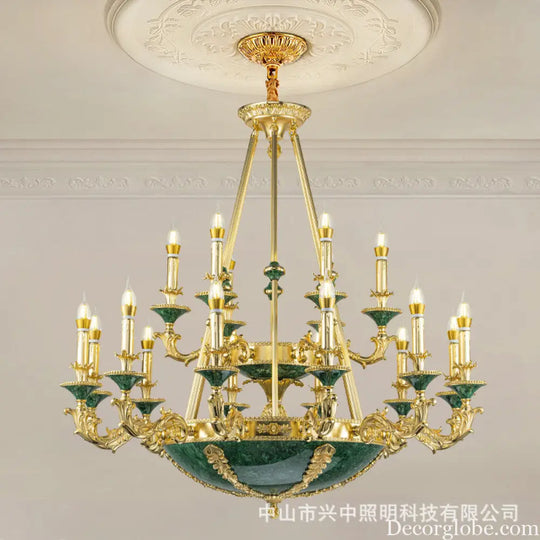 Leah French Retro Copper Crystal Villa Chandelier Chandelier