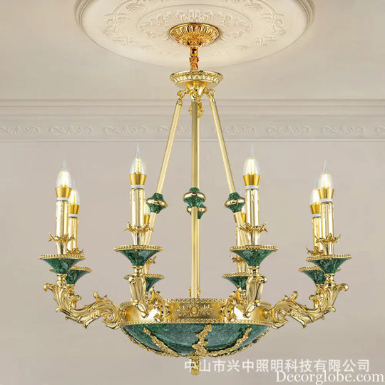 Leah French Retro Copper Crystal Villa Chandelier Chandelier