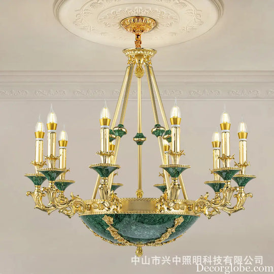 Leah French Retro Copper Crystal Villa Chandelier Chandelier