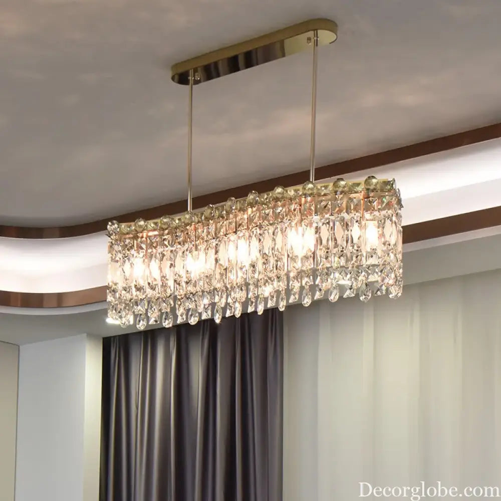 Elegant LED E14 Postmodern Gold Chandelier - A Ring Tassel Crystal Fixture for Dining Rooms, Adding Luminescent Luxury - DecorGlobe