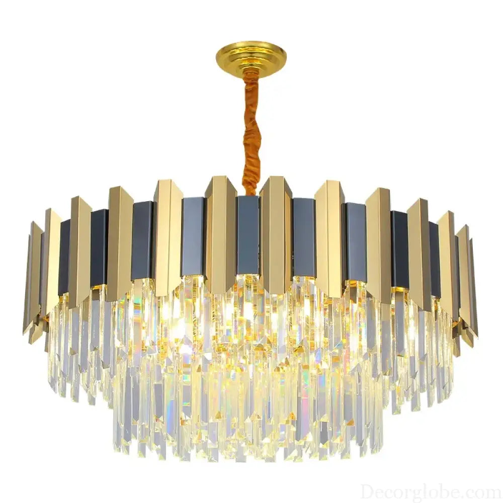 LED Modern Stainless Steel Crystal Chandeliers - Elegant Home Lighting for Foyers and Entrances - DecorGlobe