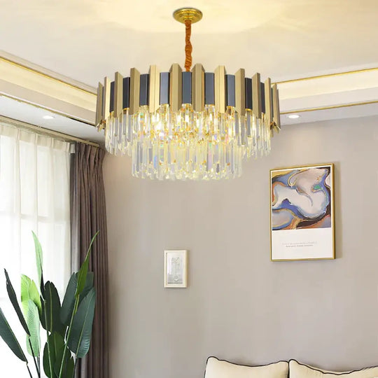 LED Modern Stainless Steel Crystal Chandeliers - Elegant Home Lighting for Foyers and Entrances - DecorGlobe
