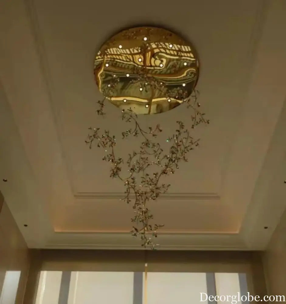 Luxury LED Rotating Crystal Chandelier – Modern Villa &amp; Hotel Statement Lighting 50 / 1 Bulb / Golden|luxury Chandelier