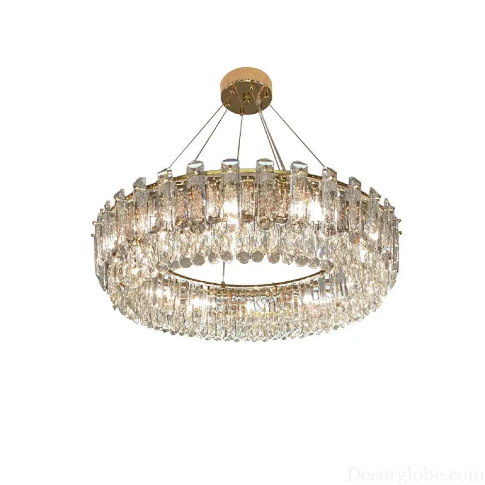 Elegant LED Transparent Crystal Chandelier - A Modern Light Luxury Fixture for Living Room Decor - DecorGlobe