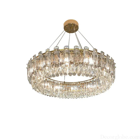Elegant LED Transparent Crystal Chandelier - A Modern Light Luxury Fixture for Living Room Decor - DecorGlobe