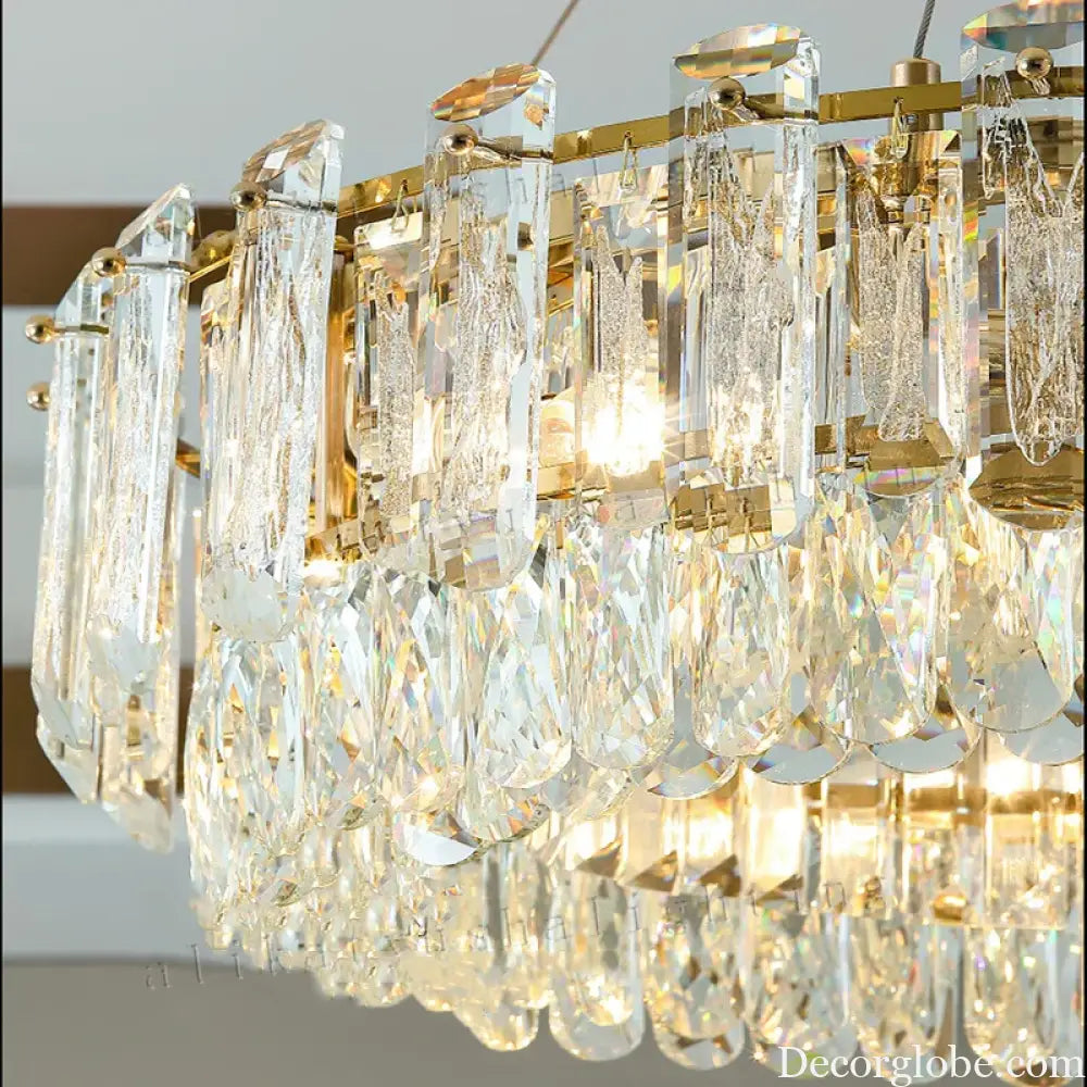 Elegant LED Transparent Crystal Chandelier - A Modern Light Luxury Fixture for Living Room Decor - DecorGlobe