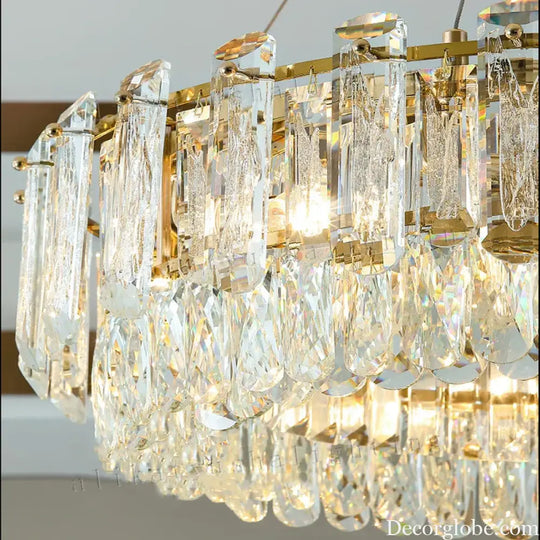 Elegant LED Transparent Crystal Chandelier - A Modern Light Luxury Fixture for Living Room Decor - DecorGlobe