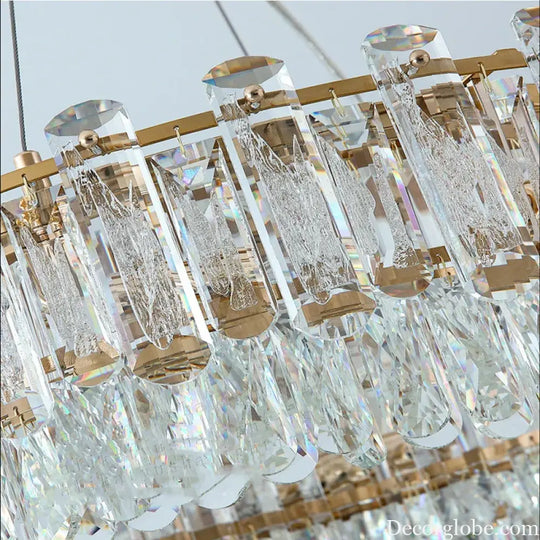 Elegant LED Transparent Crystal Chandelier - A Modern Light Luxury Fixture for Living Room Decor - DecorGlobe